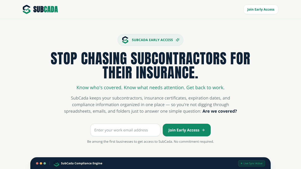 SubCada website screenshot