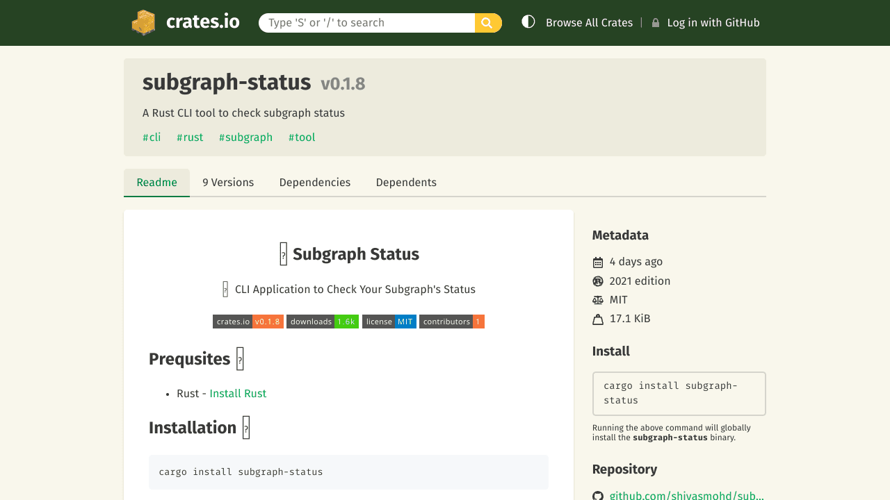 Subgraph Status