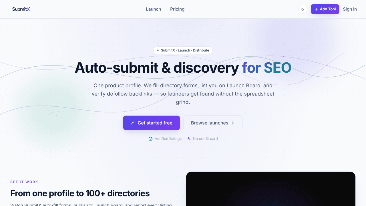 SubmitX website screenshot