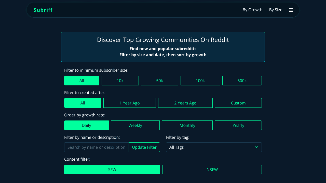 Subriff website screenshot