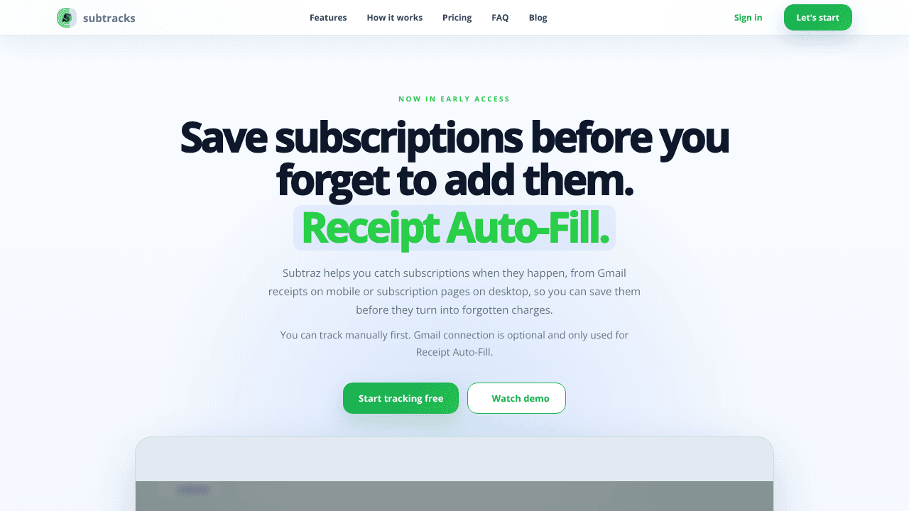Subtraz website screenshot