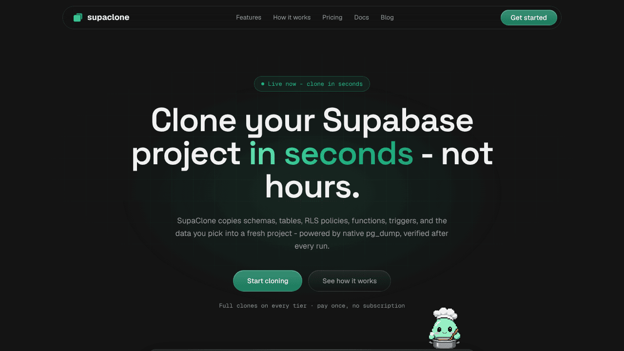 SupaClone website screenshot
