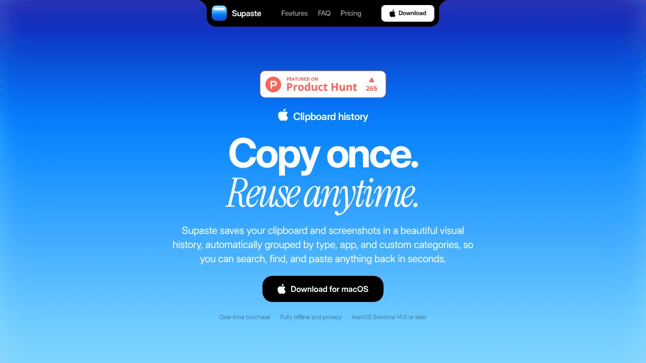 Supaste website screenshot
