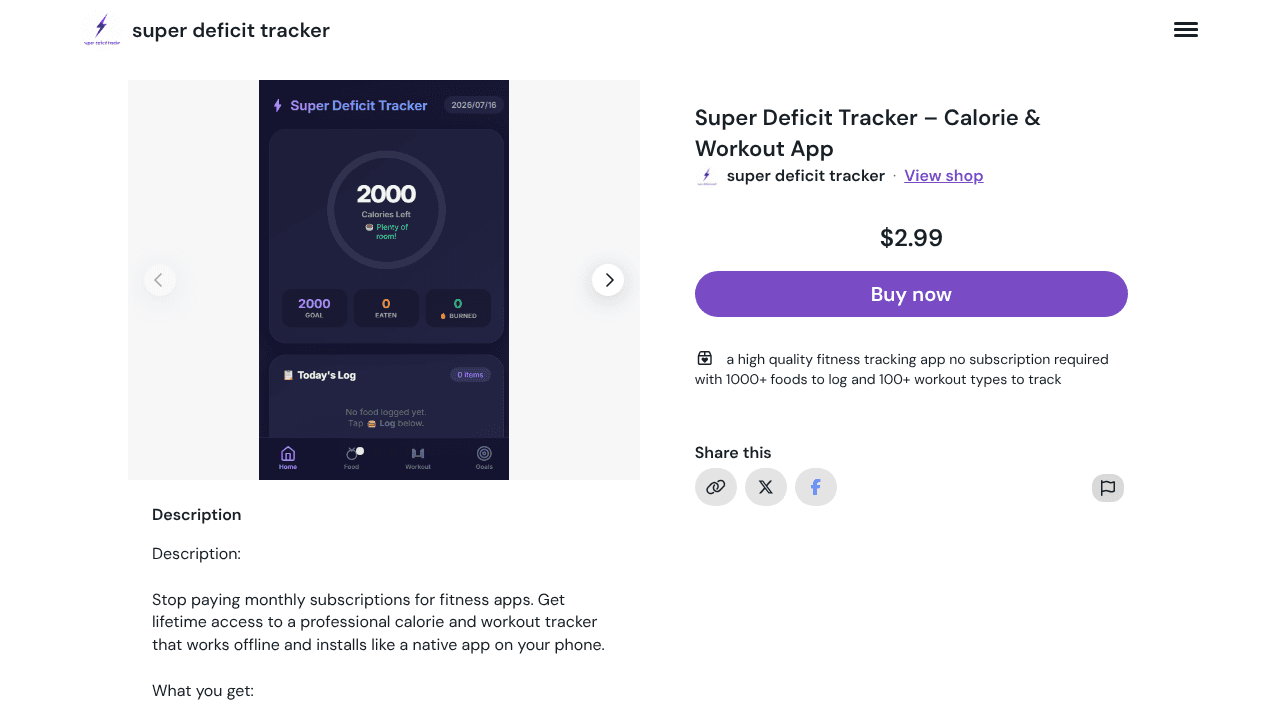 Super deficit tracker website screenshot