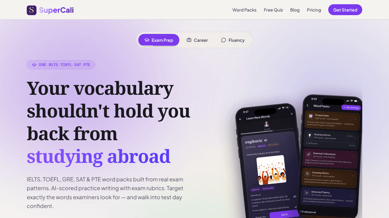 SuperCali website screenshot
