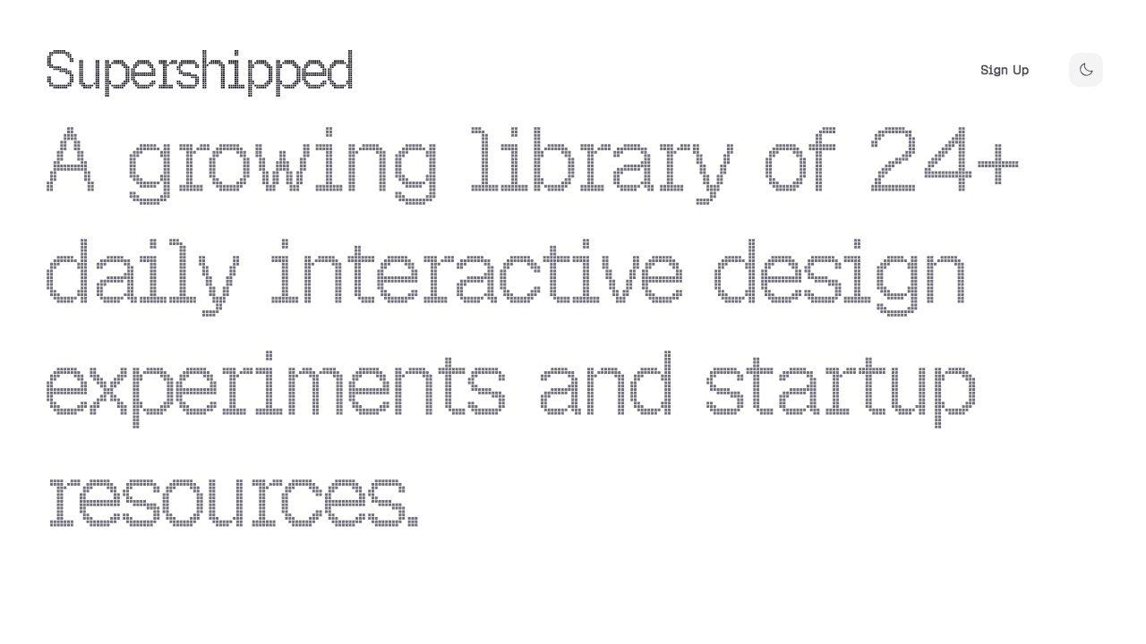 Supershipped v0.2 website screenshot
