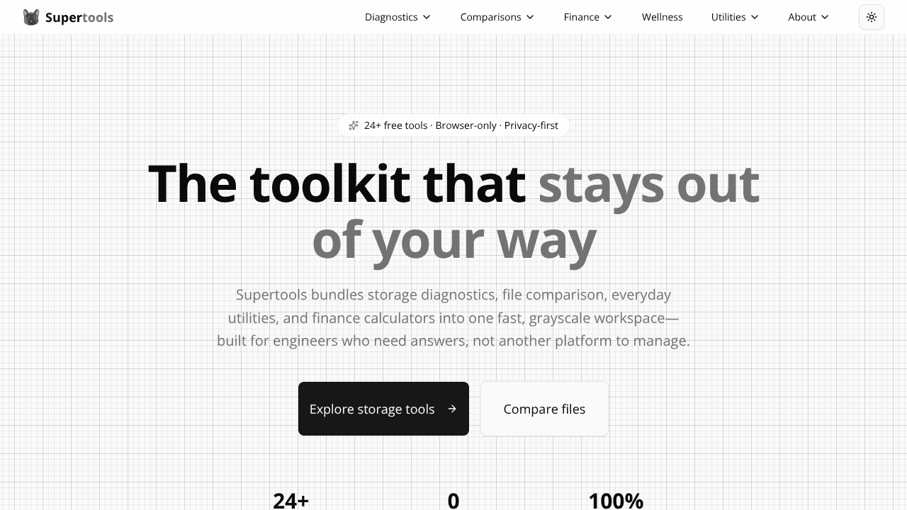 Supertools website screenshot