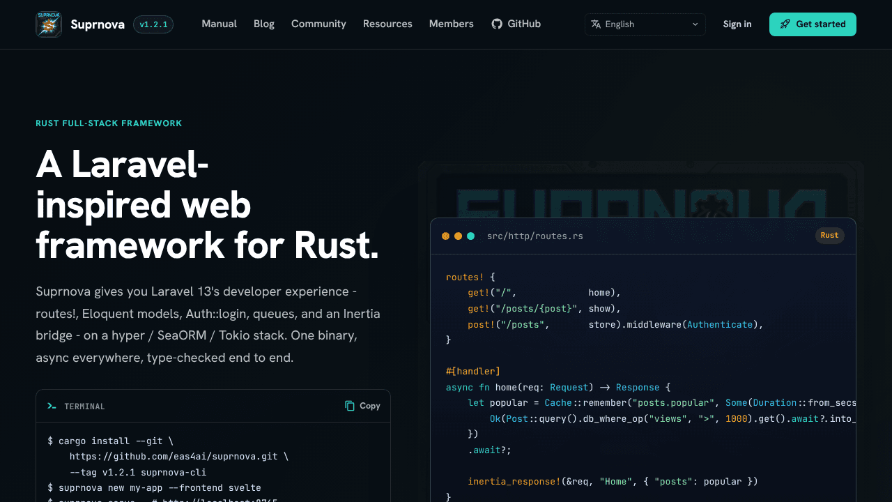 Suprnova website screenshot