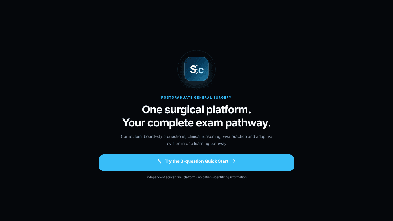Surgcore pro website screenshot