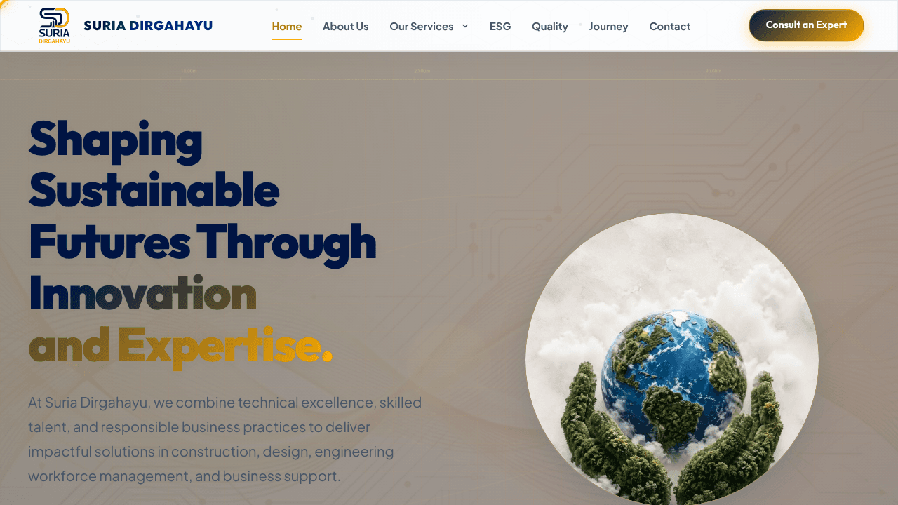 Suria Dirgahayu website screenshot