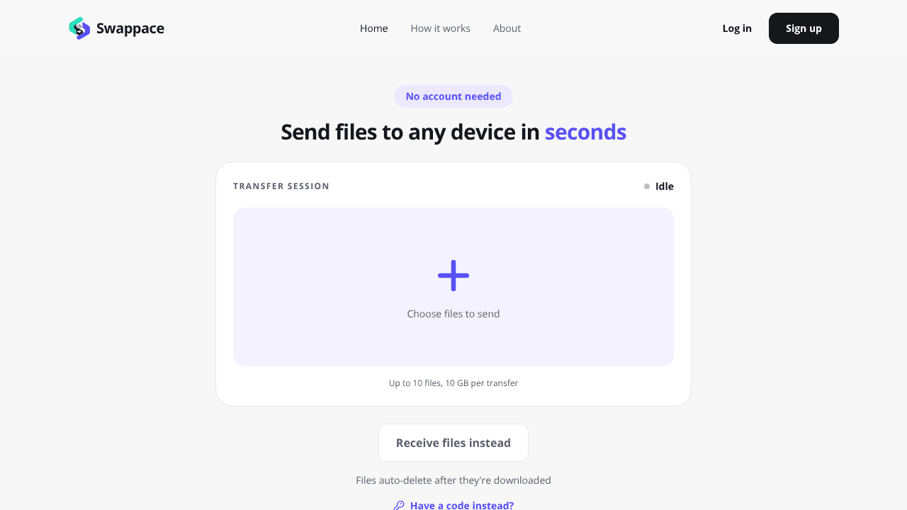 Swappace website screenshot