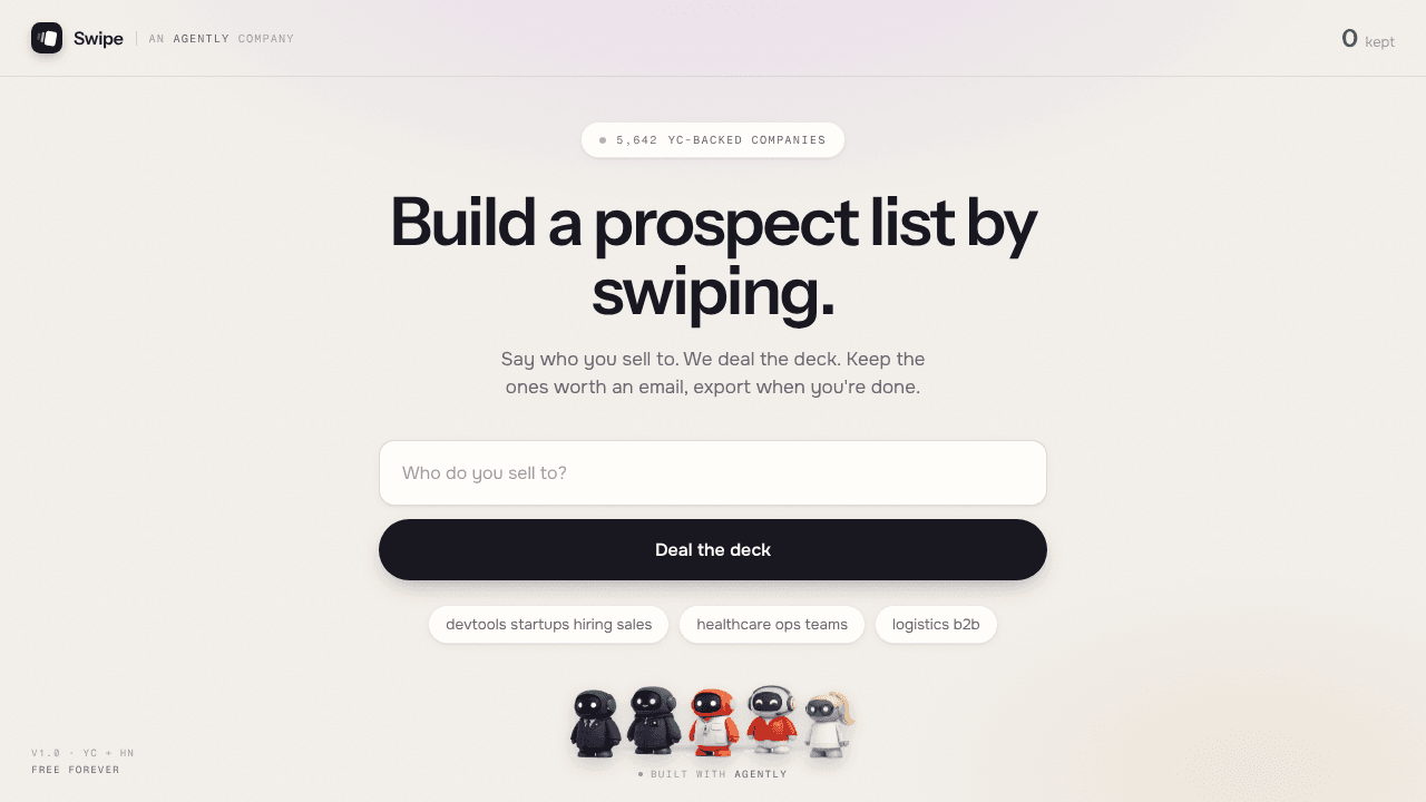 Swipe website screenshot