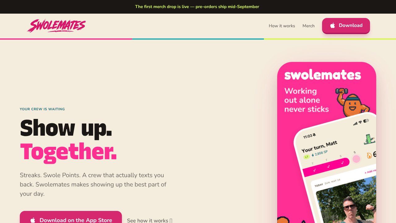 Swolemates website screenshot