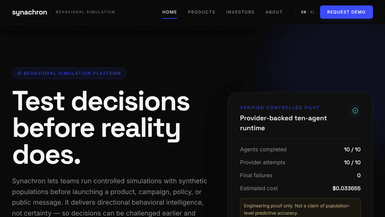 Synachron website screenshot
