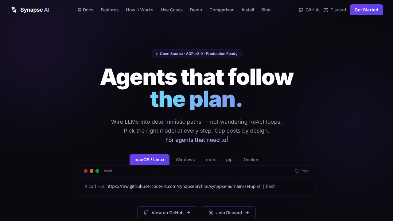 Synapse AI website screenshot