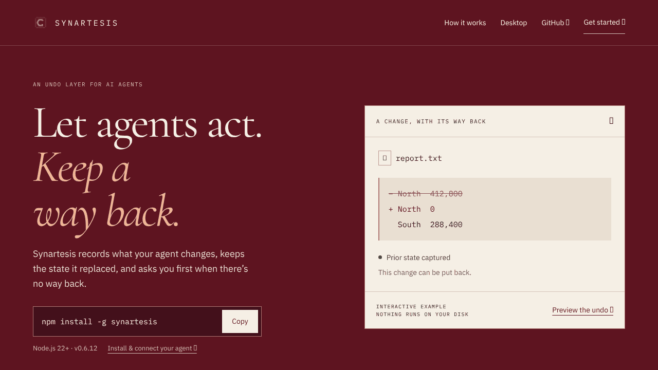 Synartesis website screenshot