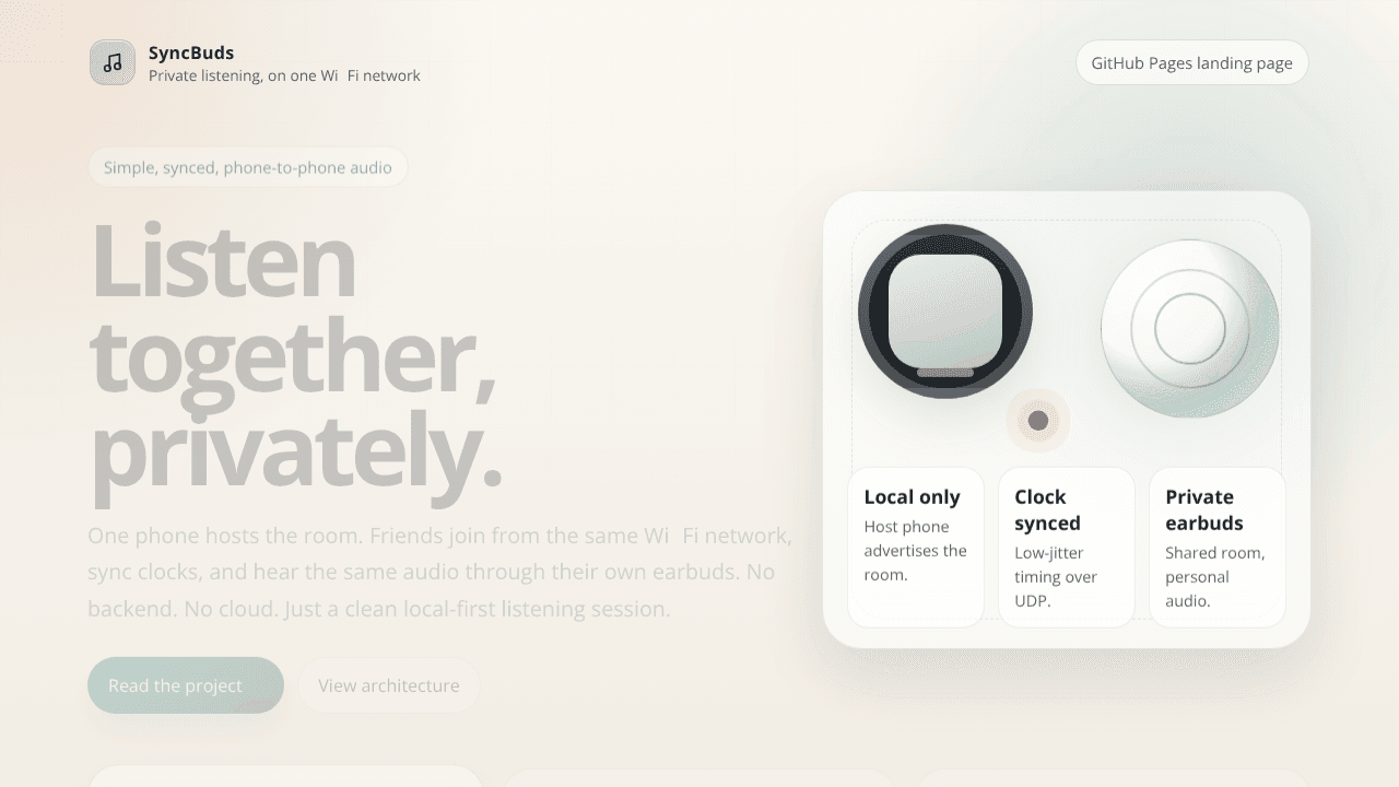 SyncBuds website screenshot