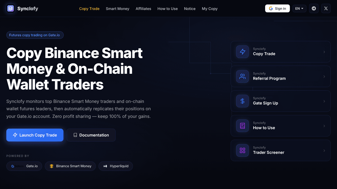 Synclofy website screenshot