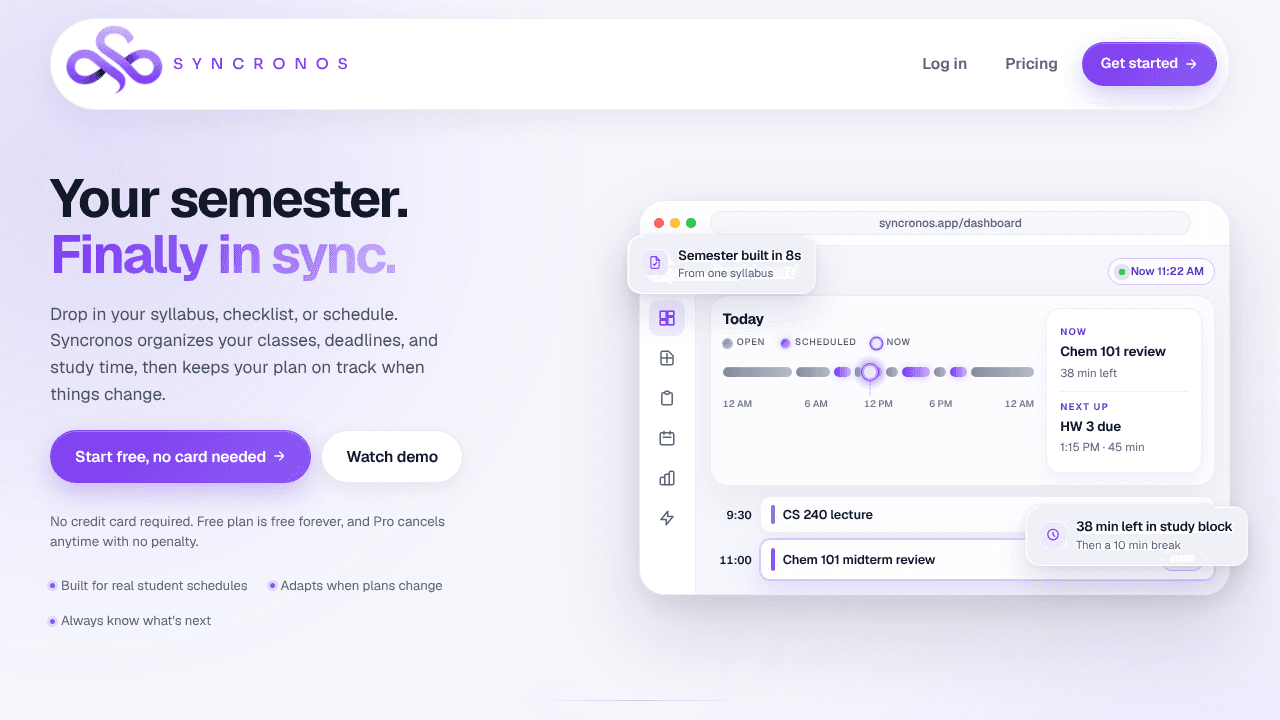 Syncronos website screenshot