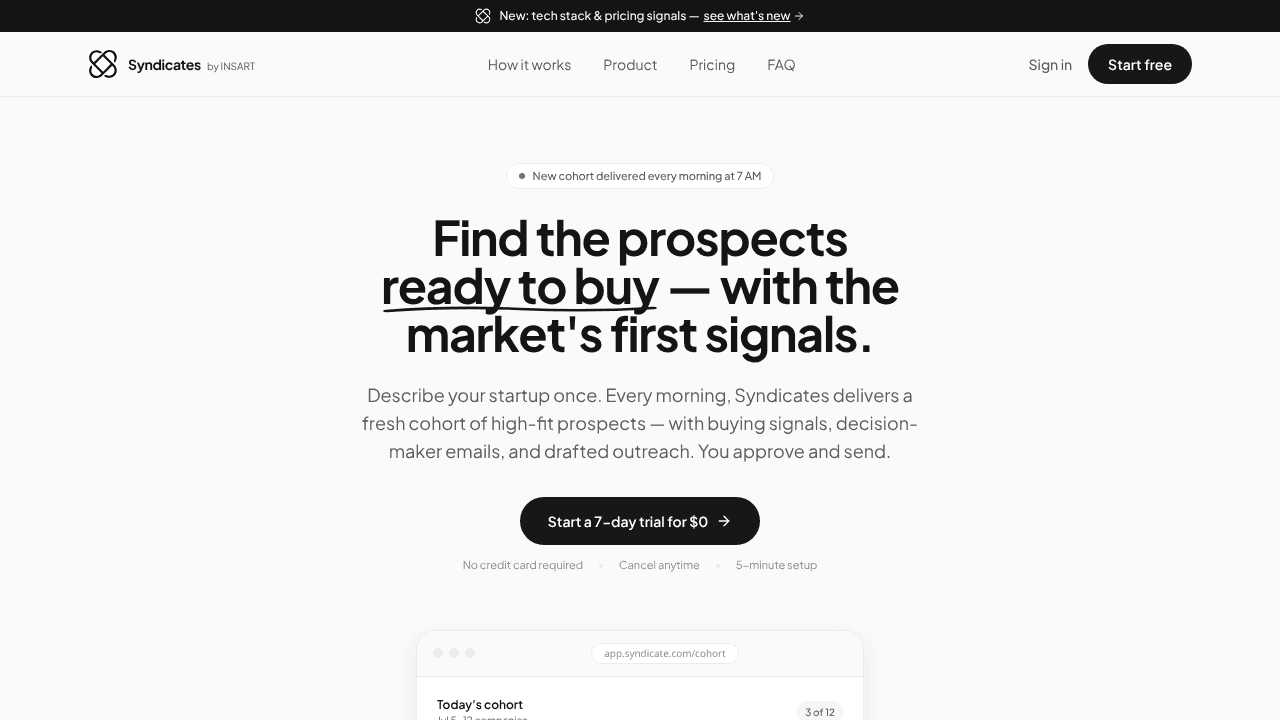 Syndicate website screenshot