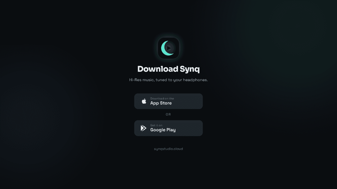 Synq - Hires Offline Music website screenshot