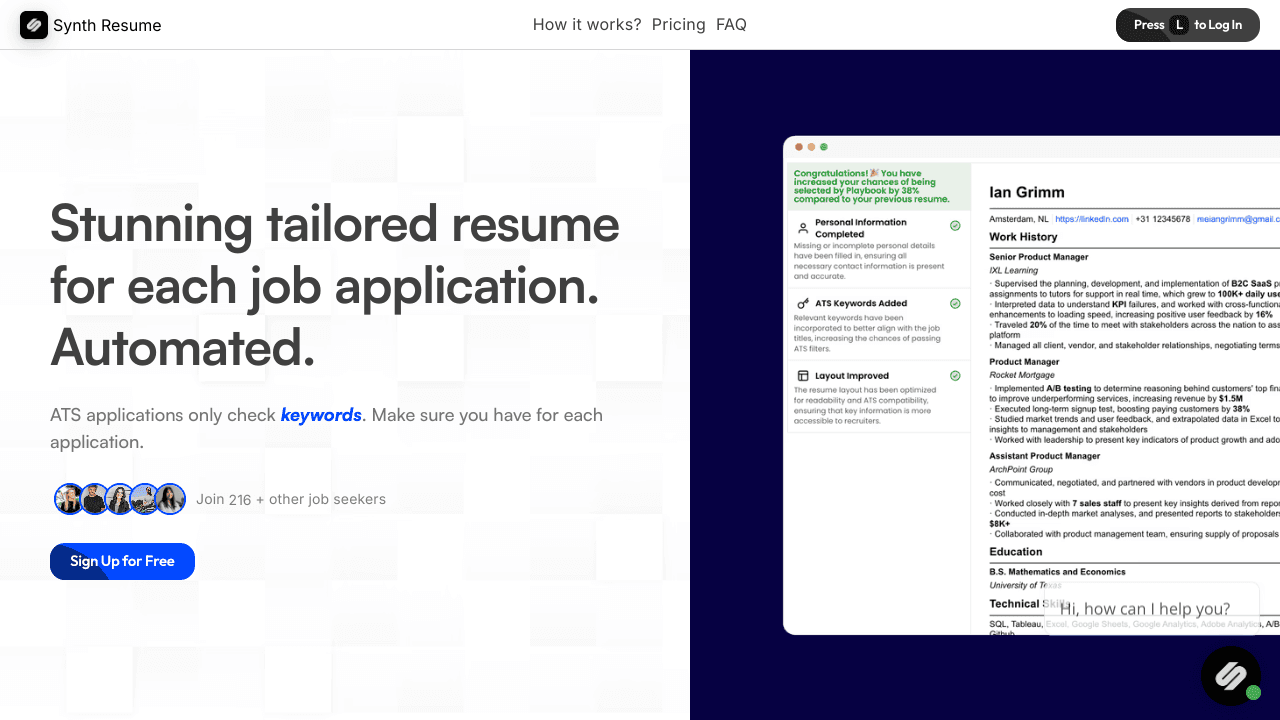 Synth Resume