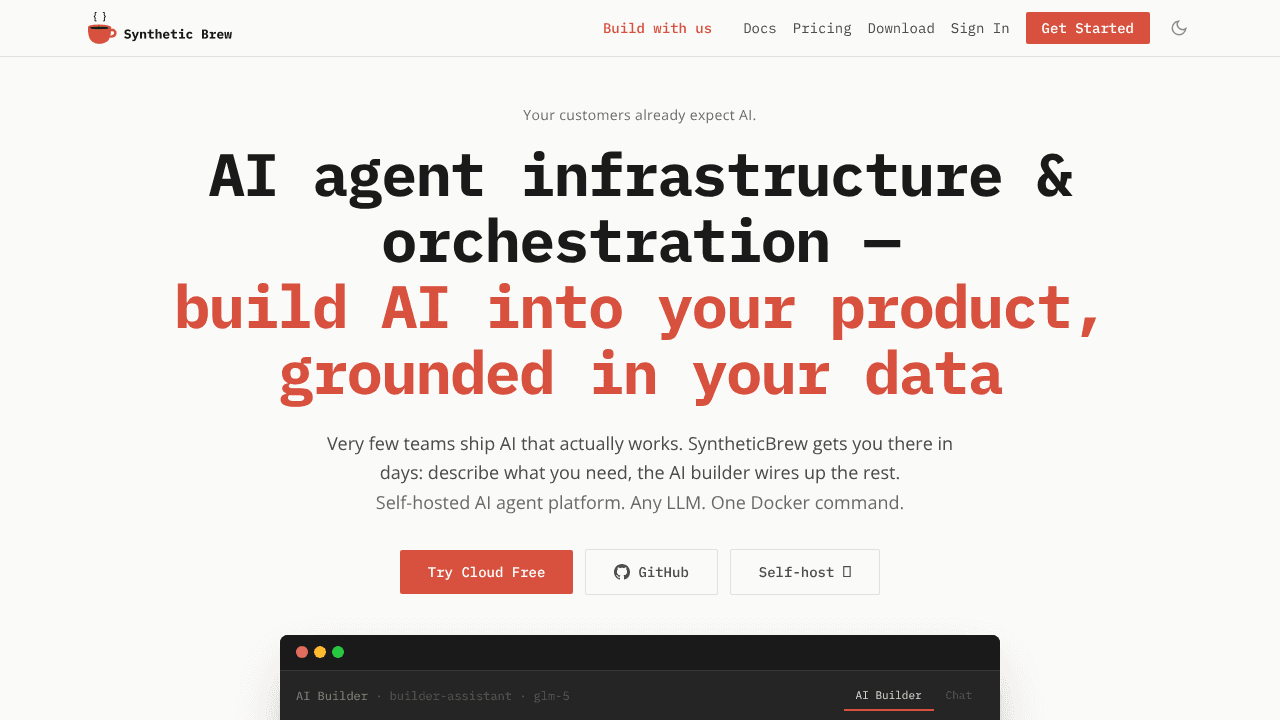 Synthetic Brew website screenshot