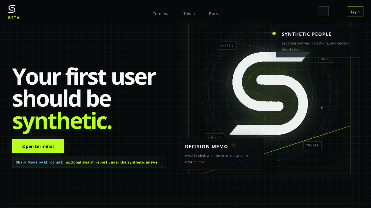 Synthetic Users website screenshot