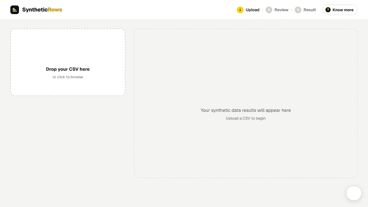 SyntheticRows website screenshot