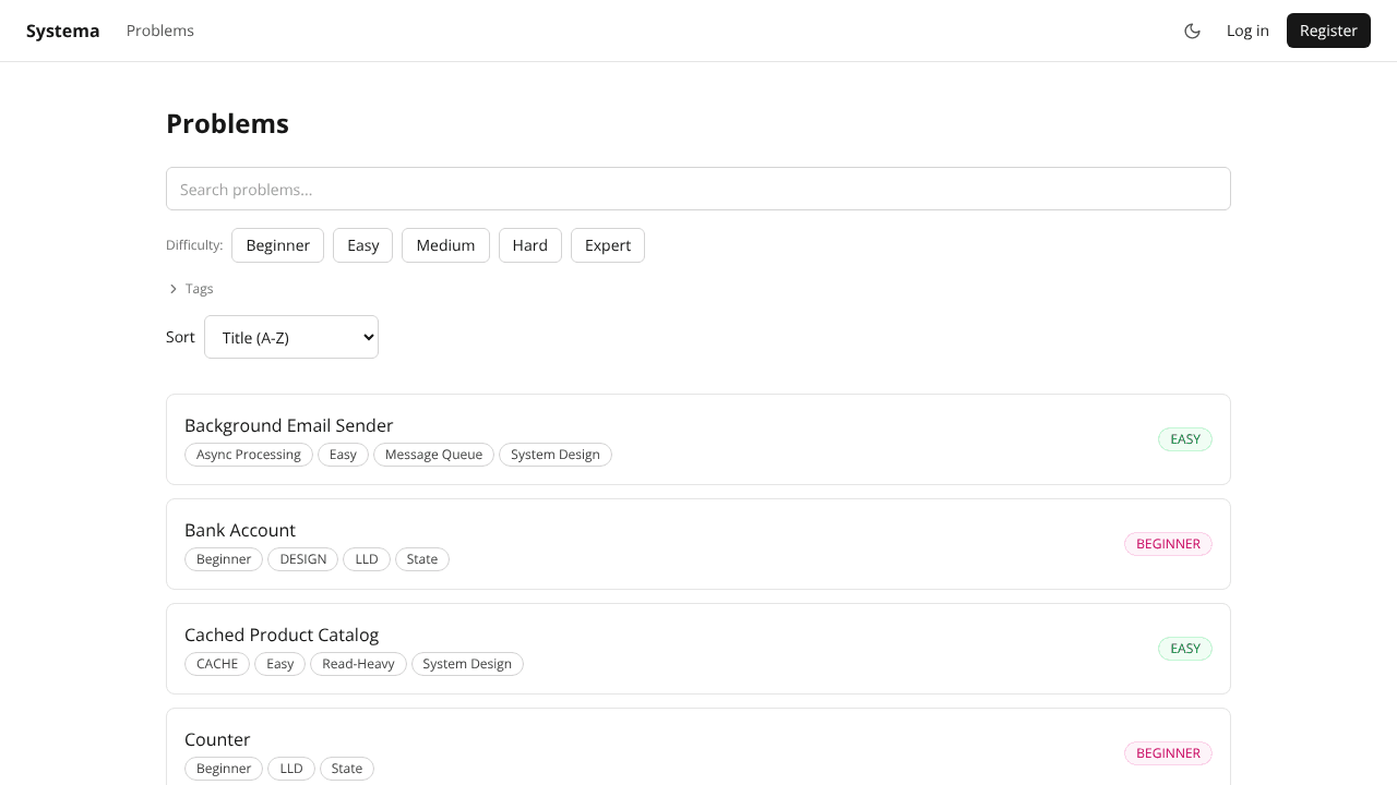 Systema website screenshot