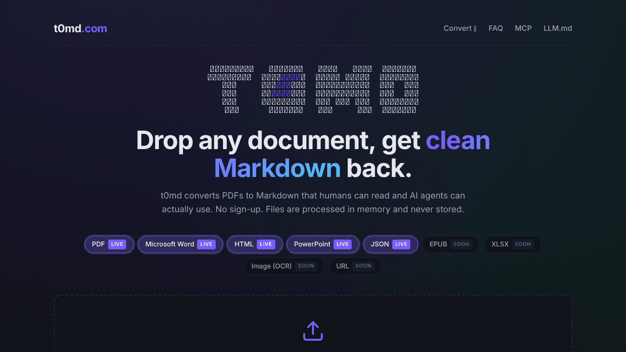 t0md website screenshot