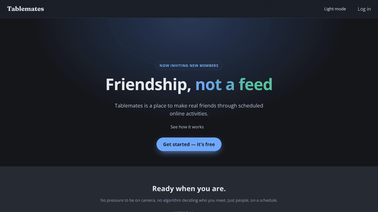 Tablemates website screenshot