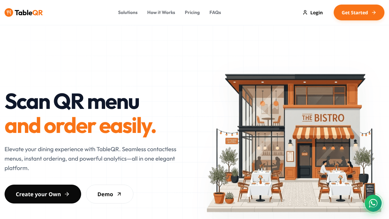 TableQR website screenshot
