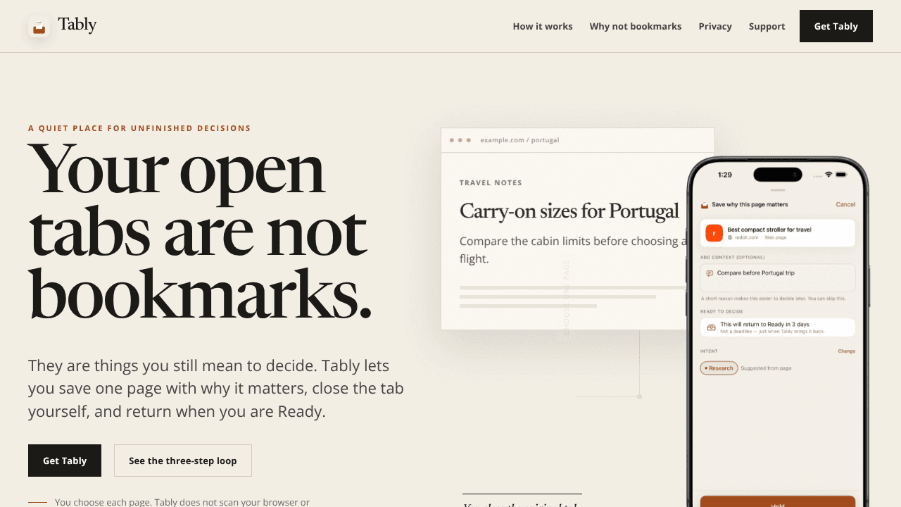 Tably website screenshot