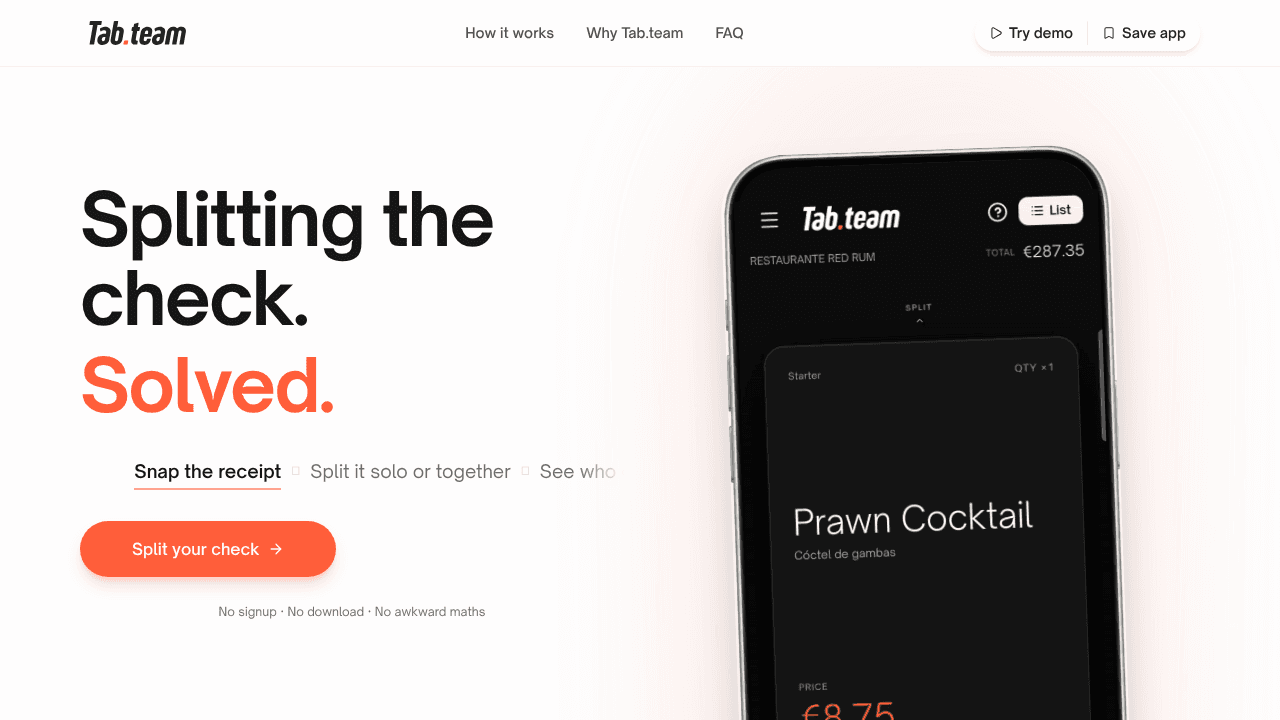 Tab.team website screenshot