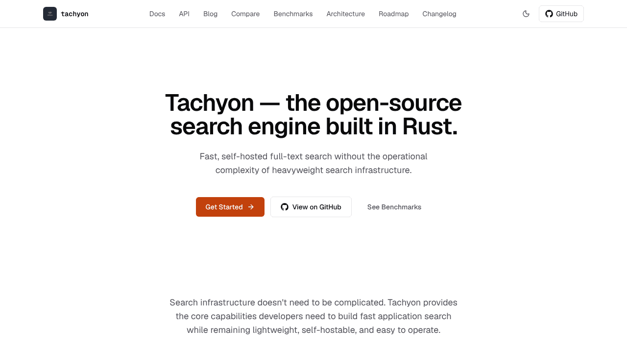 Tachyon website screenshot
