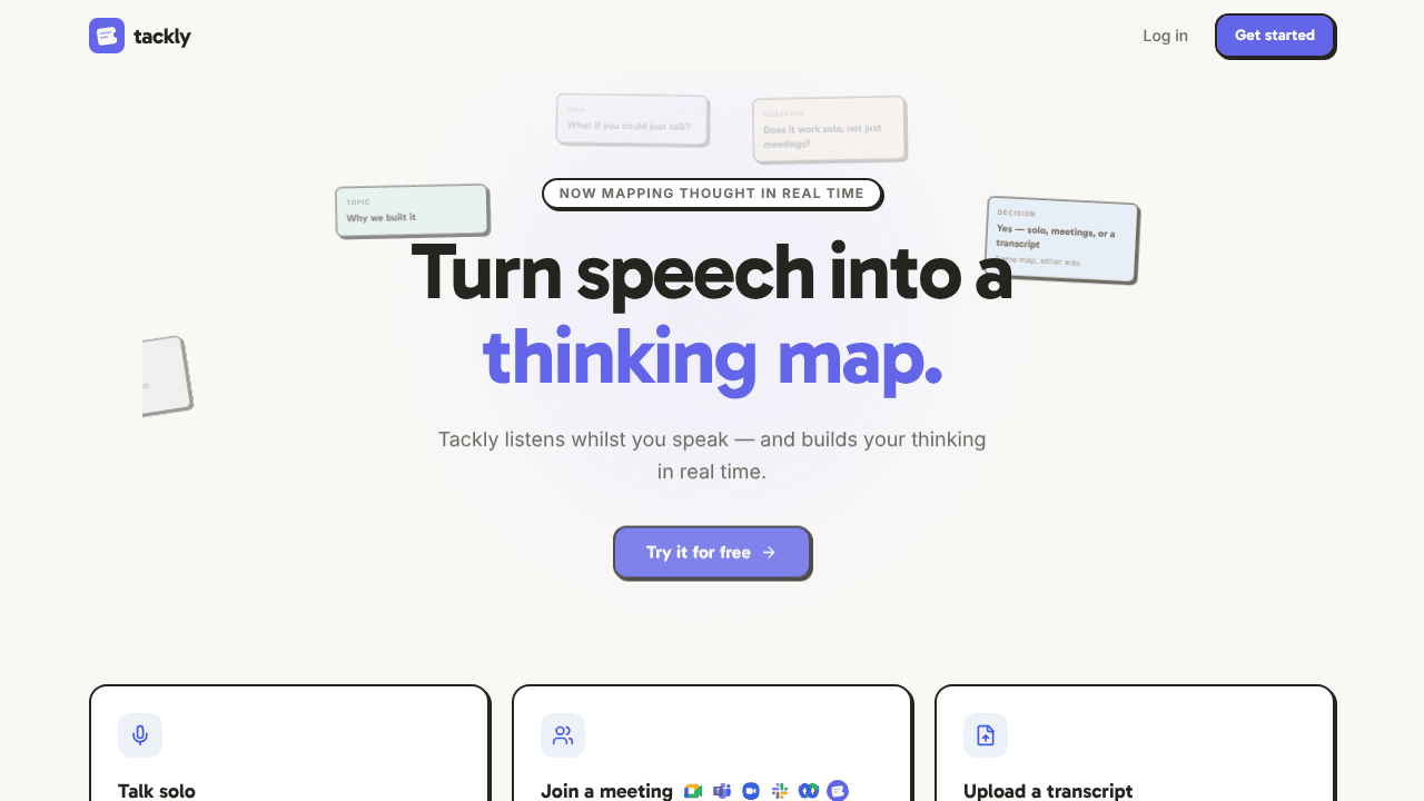 Tackly website screenshot