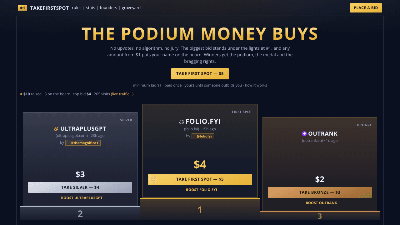 Take First Spot website screenshot