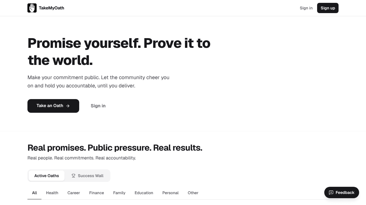 TakeMyOath website screenshot