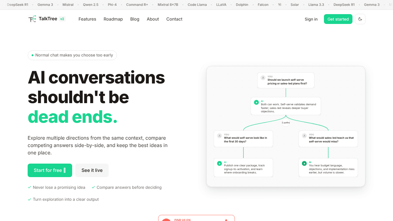 TalkTree website screenshot