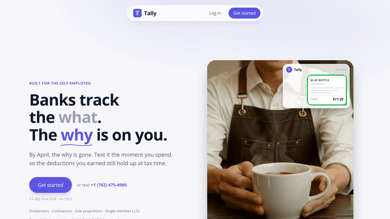 Tally website screenshot