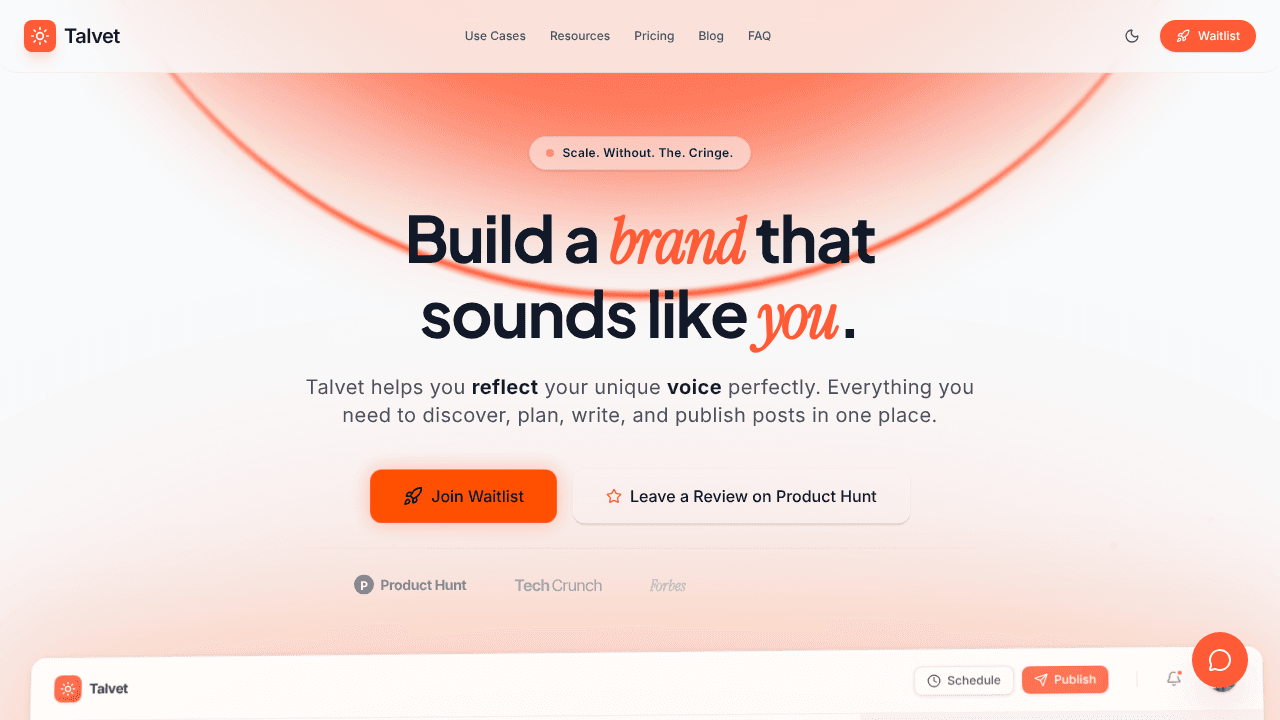 Talvet AI website screenshot
