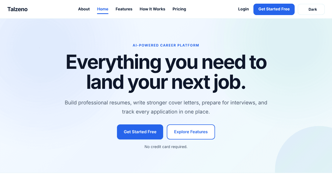 Talzeno website screenshot