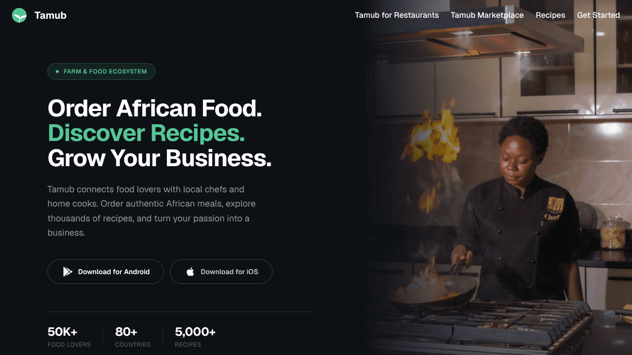 Tamub website screenshot