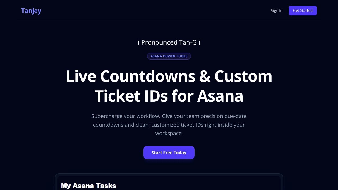 Tanjey website screenshot