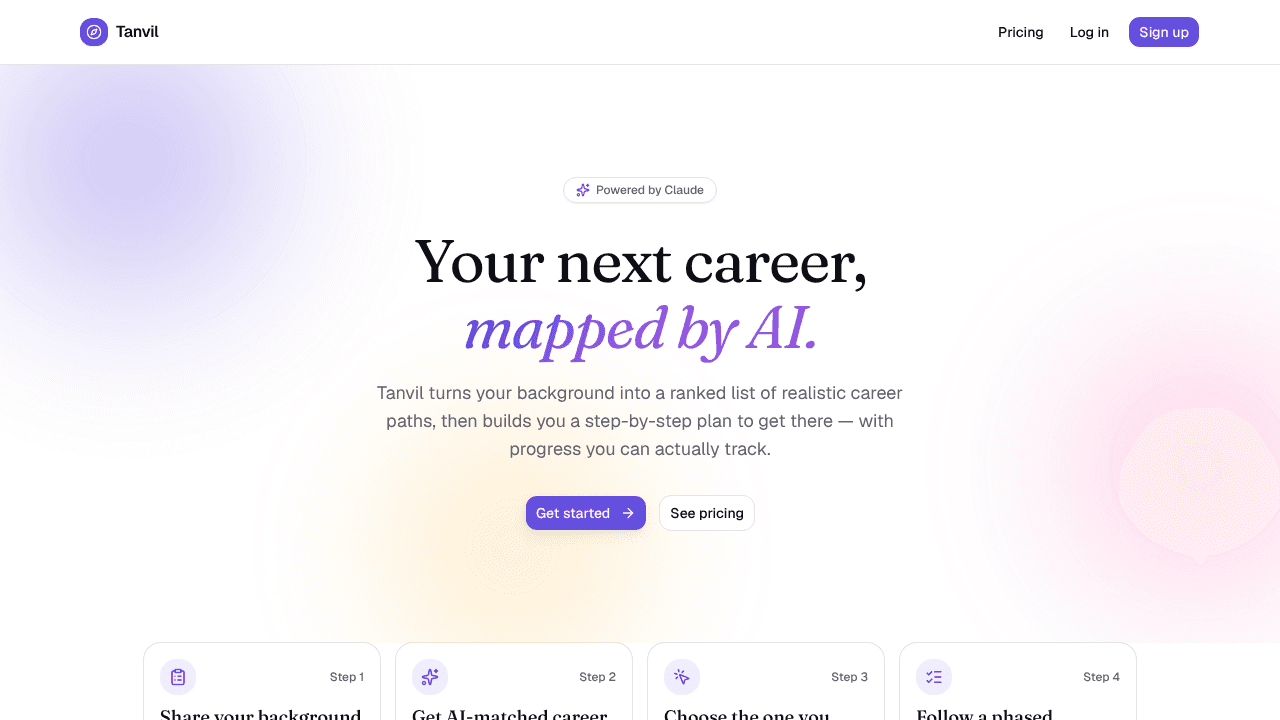 Tanvil website screenshot