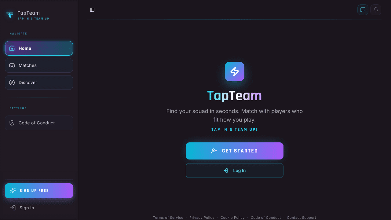 TapTeam website screenshot