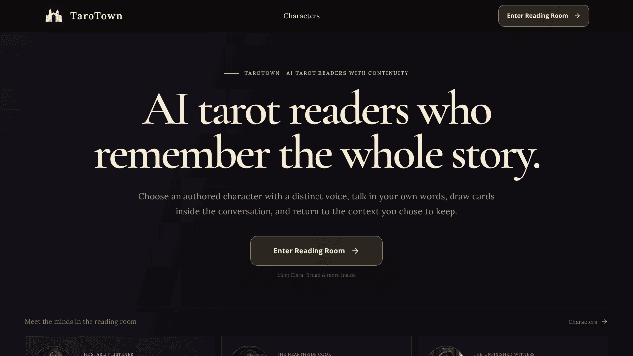 TaroTown website screenshot