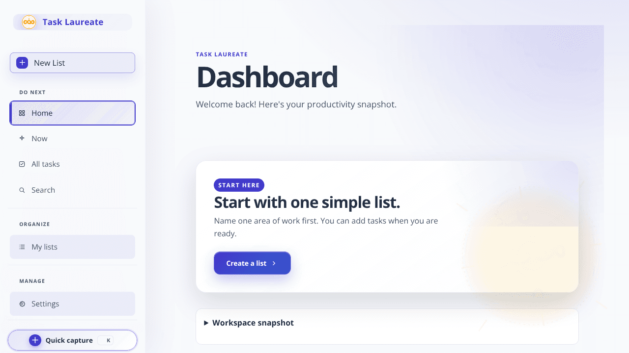Task-Laureate website screenshot