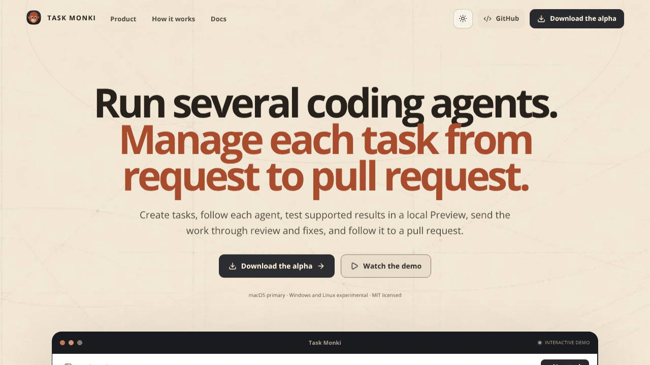 Task Monki website screenshot